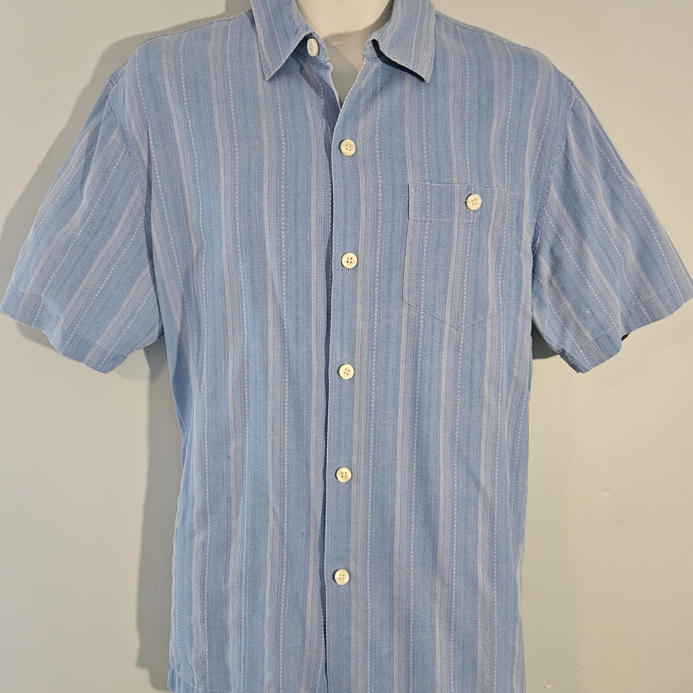 Tommy Bahama Light Blue Striped Casual Shirt